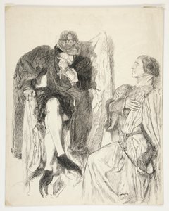 Kong Ludvig XI - Akt III, Scene III, Kong Henry VI (Del III) av Edwin Austin Abbey