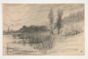 Landskap ved vann av Edwin Austin Abbey
