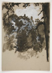 Landskap med tre av Edwin Austin Abbey