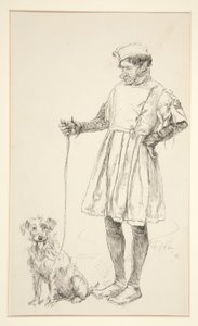 Launce and His Dog, fra Act IV, Scene iv, Two Gentlemen of Verona av Edwin Austin Abbey