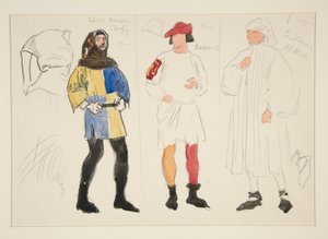 Linkostyme, Baker Costume, Gentleman: kostymeskisse for Henry Irving av Edwin Austin Abbey