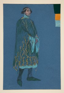 Diverse studie, kostymeskisse for Henry Irving av Edwin Austin Abbey