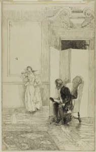 Nå krysset et speilansikt av Edwin Austin Abbey