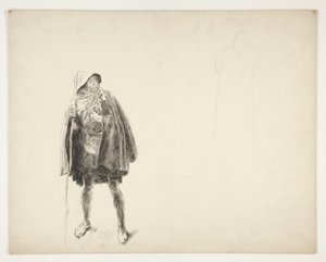 Peasant, skisse til et uidentifisert Shakespeare-skuespill av Edwin Austin Abbey