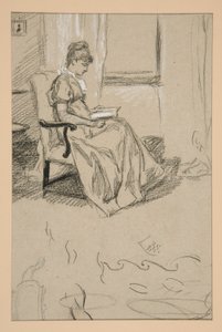 Portrett av Mrs. Abbey, lesing av Edwin Austin Abbey
