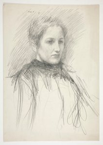 Portrett av en ung fru Abbey (?) av Edwin Austin Abbey
