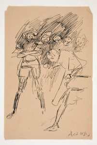 Foreløpig skisse for akt IV, scene III, alle av Edwin Austin Abbey