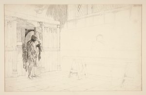 Foreløpig skisse for Merry Wives of Windsor av Edwin Austin Abbey