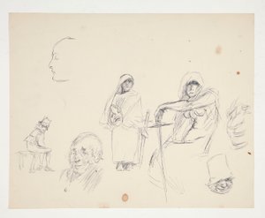Ark med figurstudier av Edwin Austin Abbey