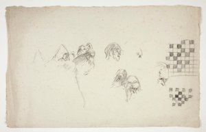 Ark med skisser for av Edwin Austin Abbey