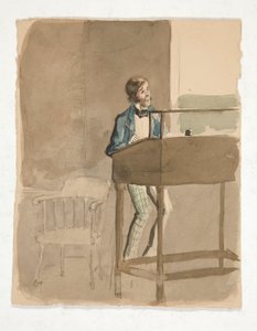 Skisse for Charles Dickens av Edwin Austin Abbey