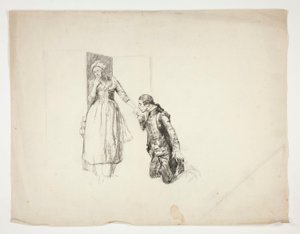Skisse for Oliver Goldsmith av Edwin Austin Abbey