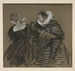 Skisse for Taming of the Shrew (?) av Edwin Austin Abbey