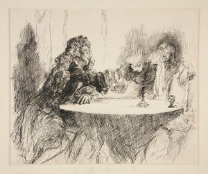 Skisse for The Noble Patron av Edwin Austin Abbey