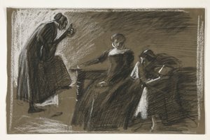 Skisse for et uidentifisert Shakespeare-skuespill av Edwin Austin Abbey