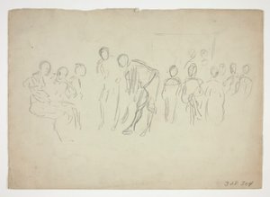 Skisse av en folkemengde - uidentifisert illustrasjon av Edwin Austin Abbey