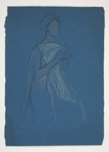 Skisse av en kvinne - kostymestudie for et teaterstykke? av Edwin Austin Abbey