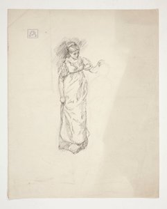 Skisse av en kvinne - uidentifisert illustrasjon av Edwin Austin Abbey