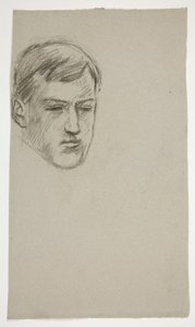 Skisse av en ung mann (uidentifisert sitter) av Edwin Austin Abbey
