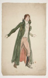 Skisse av en ung mann - studie for illustrasjon til et teaterstykke? av Edwin Austin Abbey