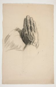 Skisse av to hender, bundet i bønn av Edwin Austin Abbey