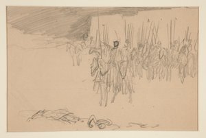 Soldat på hesteryggen - (uidentifisert illustrasjon) av Edwin Austin Abbey