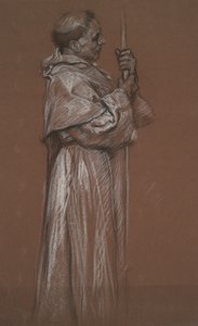 Stående figur av en friar, studie for veggmaleri i av Edwin Austin Abbey