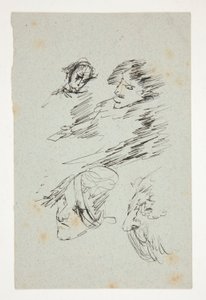 Studier av hoder av Edwin Austin Abbey
