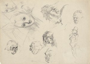 Studier av hoder av Edwin Austin Abbey