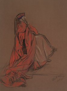 Studie for kardinal Woolsey for rettssaken mot Catherine av Edwin Austin Abbey