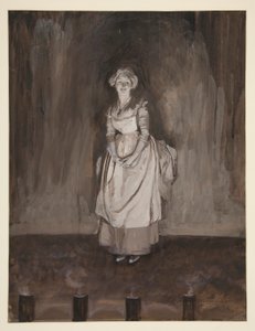 Studie for epilog, illustrasjon for Oliver Goldsmith av Edwin Austin Abbey