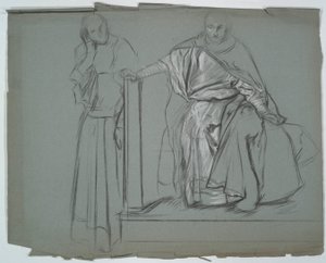 Studie for King og ledsagere i Hamlet av Edwin Austin Abbey