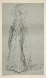 Studie for Lady Anne, for kong Richard III (?) av Edwin Austin Abbey