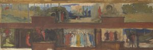 Studie for The Quest and Achievement of the Holy Grail, Book Delivery Room, Boston Public Library av Edwin Austin Abbey