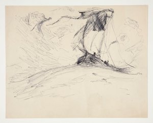 Studie for The Quest of the Holy Grail (serie med femten malerier for Boston Public Library, fullført i 1901) av Edwin Austin Abbey