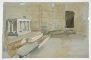Studie for The Quest of the Holy Grail (serie med femten malerier for Boston Public Library, fullført i 1901) av Edwin Austin Abbey