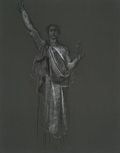 Studie for allegorisk kunstfigur, rondel i rotunden til Pennsylvania State Capitol Building, Harrisburg, 1902-1911 av Edwin Austin Abbey