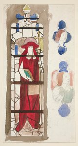 Studie for et uidentifisert glassmaleri som viser en kardinal(?) av Edwin Austin Abbey