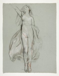 Studie for sentral figur i av Edwin Austin Abbey