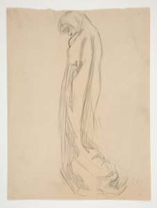 Studie for figur på 22:00 in av Edwin Austin Abbey