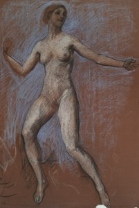 Studie for figur av 12 middag for av Edwin Austin Abbey