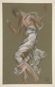 Studie for figur på 13.00 in av Edwin Austin Abbey
