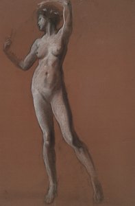 Studie for figur av 3 pm for av Edwin Austin Abbey