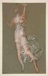 Studie for figur på 15:00 in av Edwin Austin Abbey