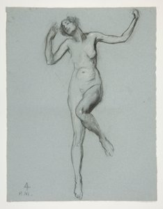 Studie for figur på 16:00 in av Edwin Austin Abbey