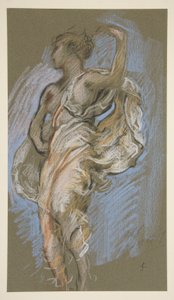 Studie for figur på 16:00 in av Edwin Austin Abbey