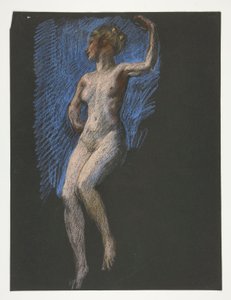 Studie for figur på 16:00 in av Edwin Austin Abbey
