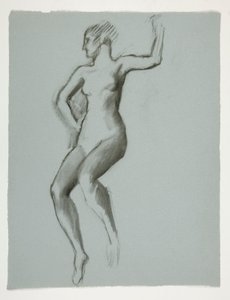 Studie for figur på 16:00 in av Edwin Austin Abbey