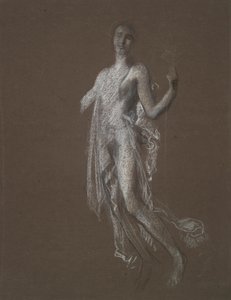 Studie for figur på 5 am(?) in av Edwin Austin Abbey