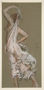 Studie for figur på 17.00 in av Edwin Austin Abbey
